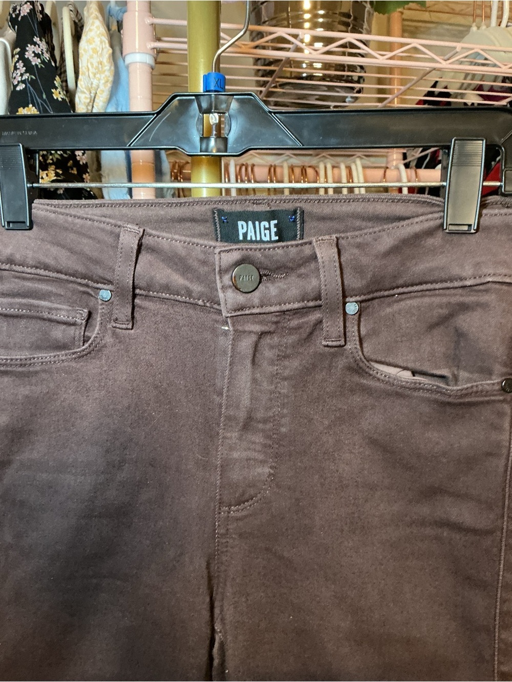 PAIGE Women's Brown Skinny Jeans - Picture 2 of 9